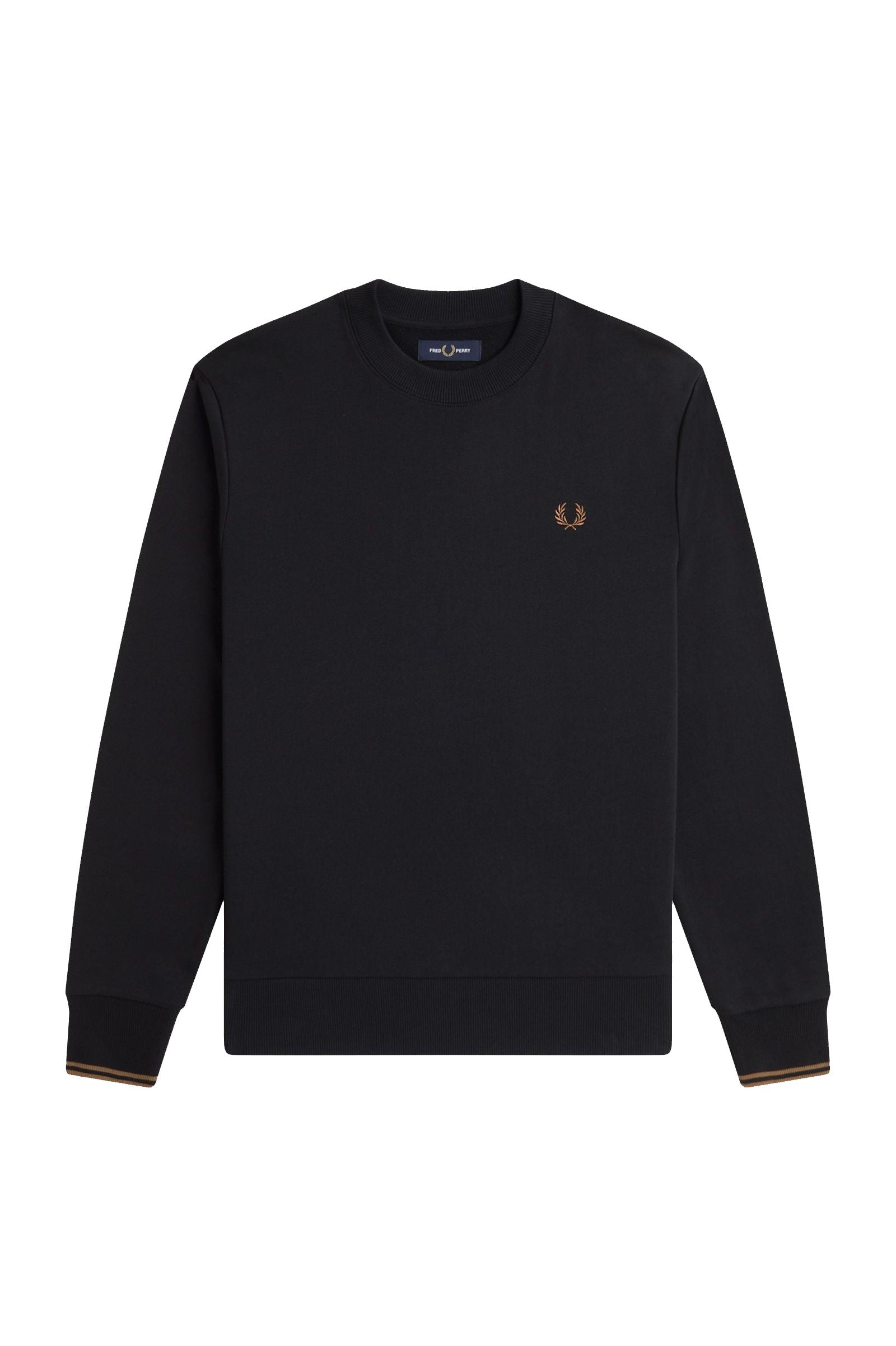 Fred Perry Crew Neck Sweatshirt Black / Shaded Stone