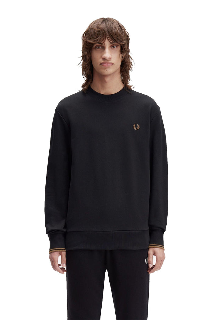 Fred Perry Crew Neck Sweatshirt Black / Shaded Stone