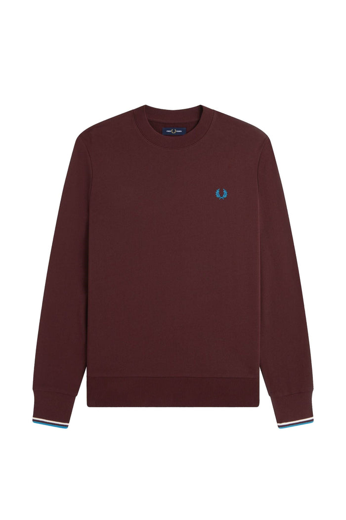 Fred Perry Crew Neck Sweatshirt Oxblood / Ecru / Court Blue