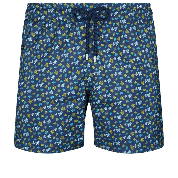Vilebrequin Mahina Ultra-light and Packable Swimwear Micro Rainbow Turtles Navy