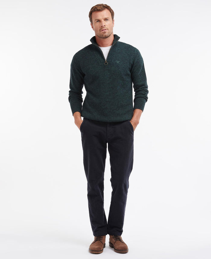 Barbour Essential Lambswool Half Zip Mid Olive