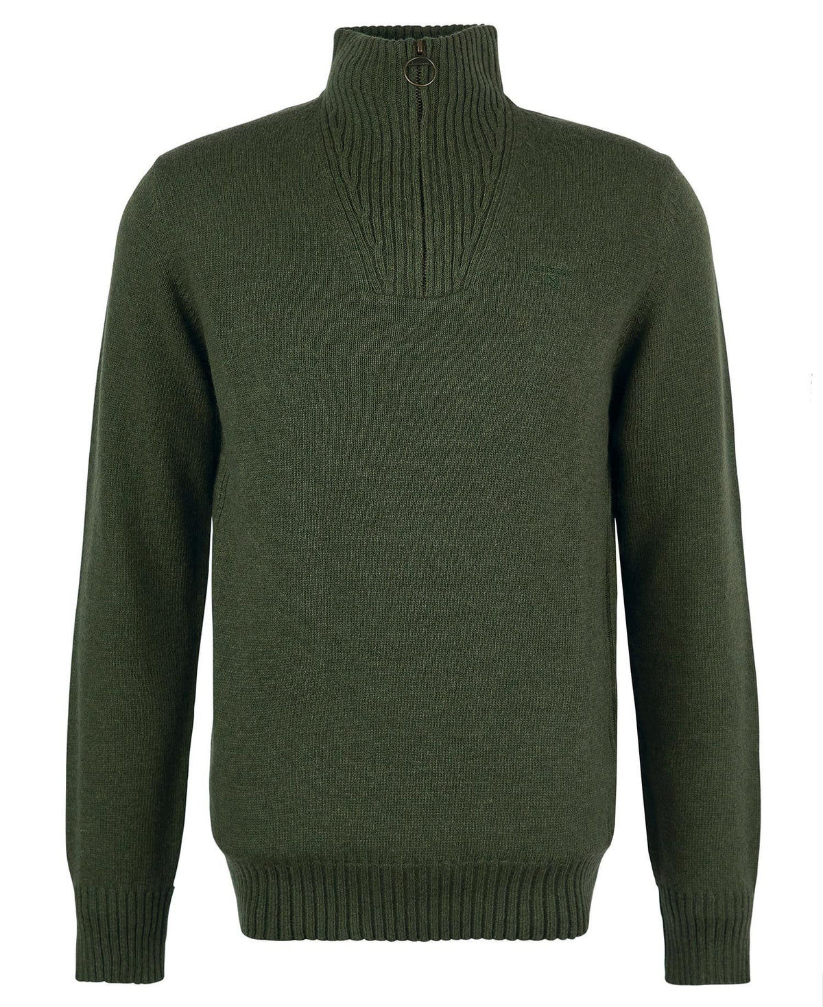 Barbour Essential Lambswool Half Zip Mid Olive