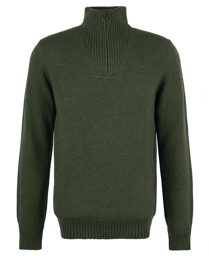 Barbour Essential Lambswool Half Zip Mid Olive
