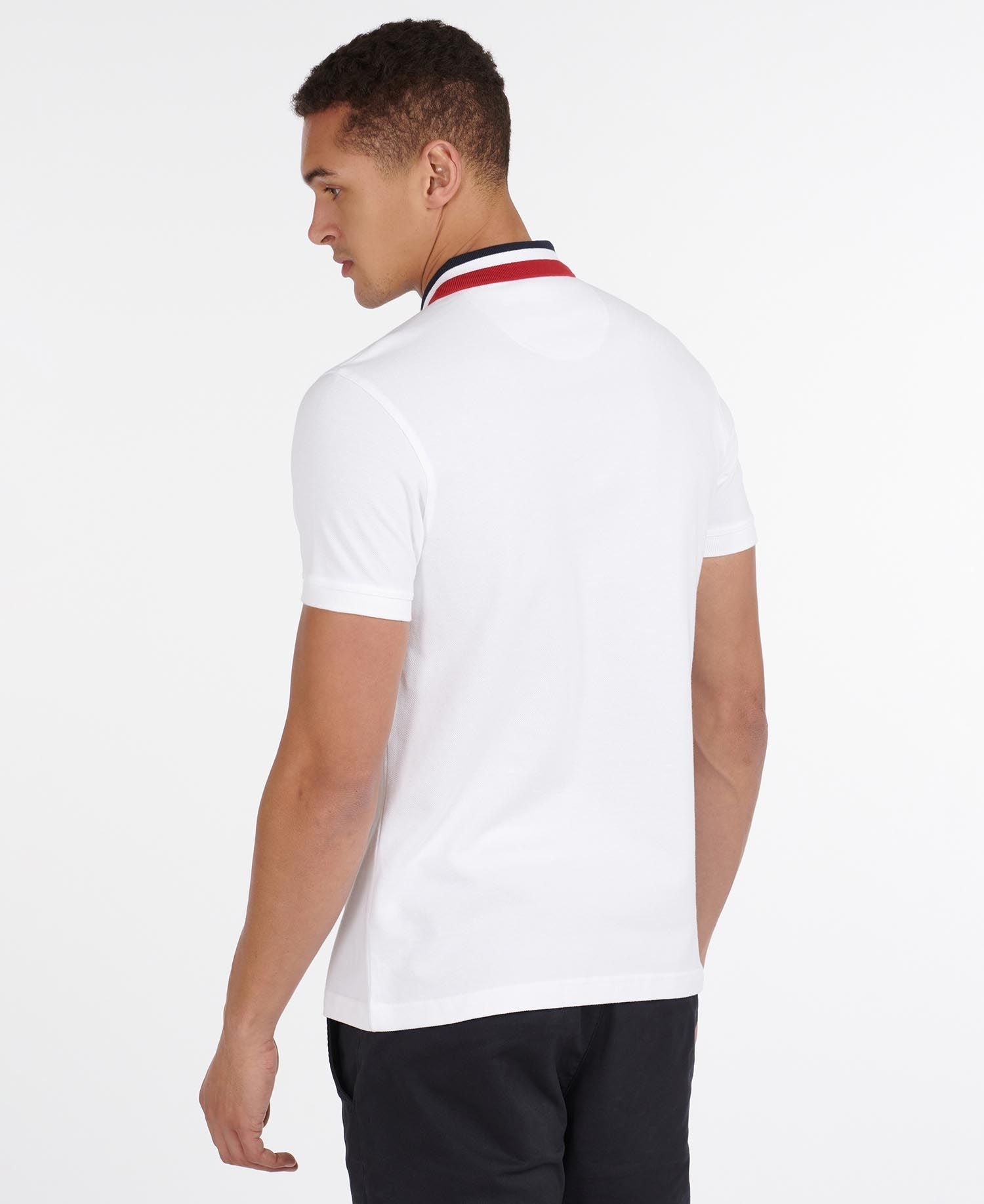 Barbour Hawkeswater Tipped Polo White Red Blue