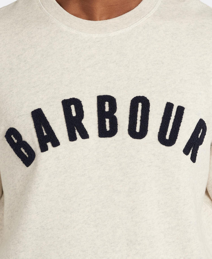 Barbour Prep Logo Crew Neck Sweatshirt Ecru Marl