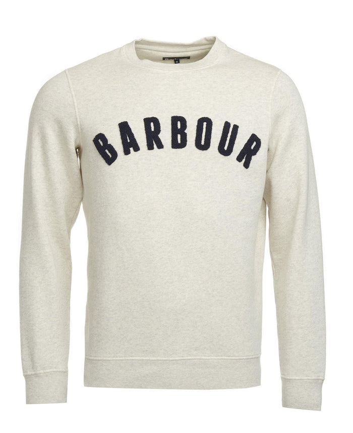 Barbour Prep Logo Crew Neck Sweatshirt Ecru Marl