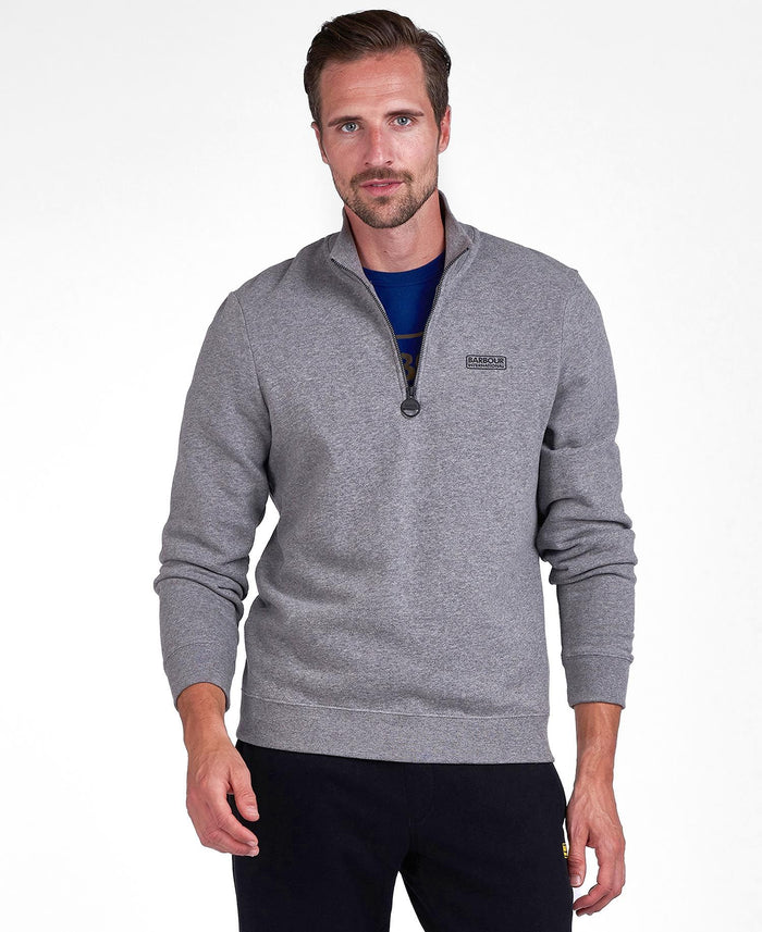 Barbour International Essential Half Zip Sweatshirt Anthracite Marl