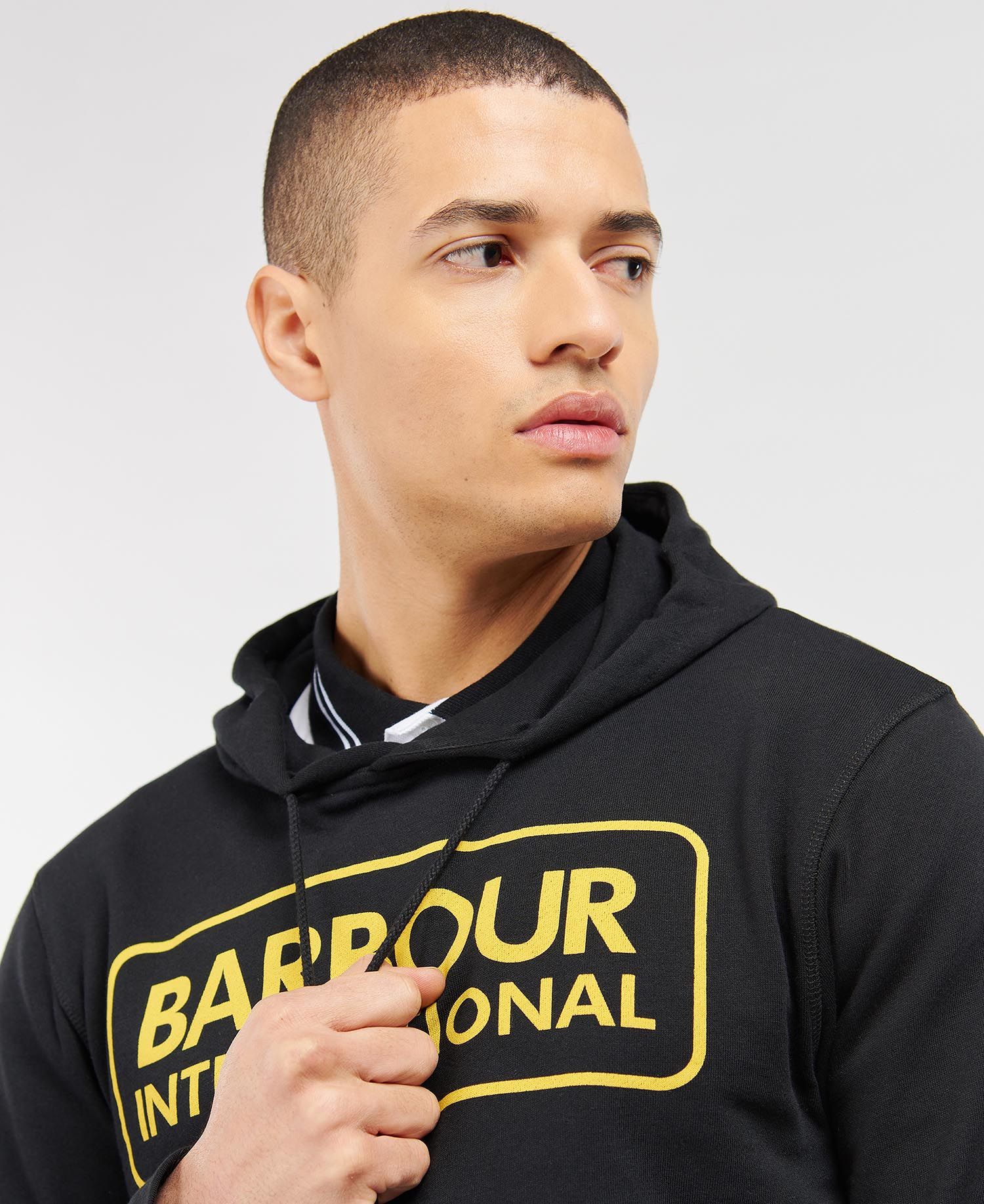 Barbour International Pop Over Hoodie Black
