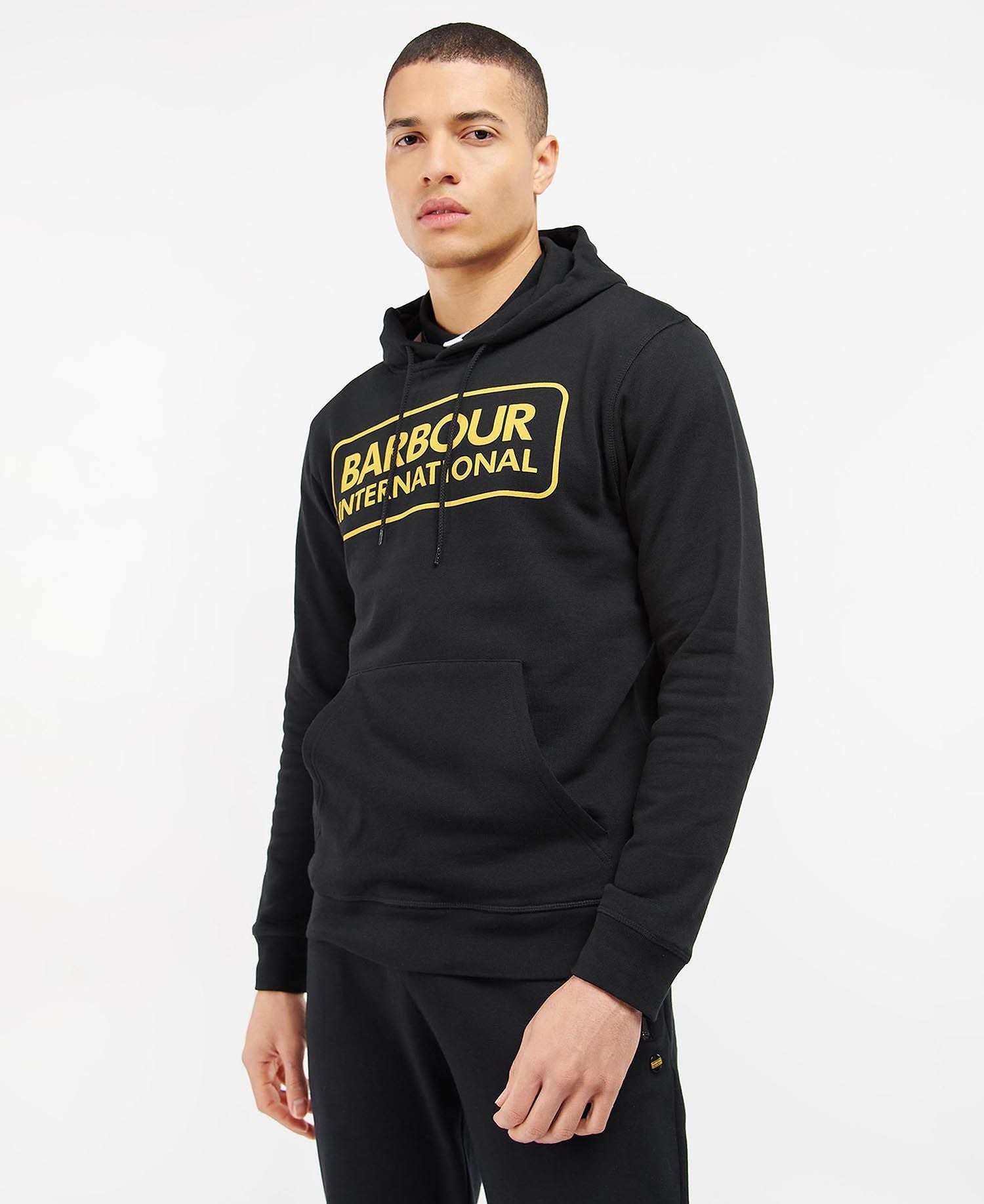 Barbour International Pop Over Hoodie Black