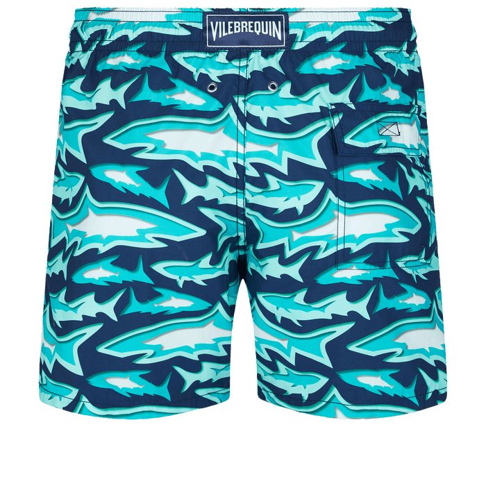 Vilebrequin Moorea Swim Shorts 3D Sharks Navy