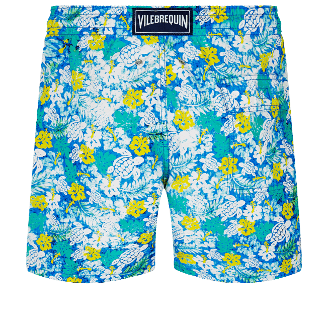 Vilebrequin Moorea Swim Shorts Tropical Turtles Vintage Lazuli Blue