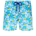 Vilebrequin Moorea Swim Short Tropical Turtles Vintage Bleu Lazuli