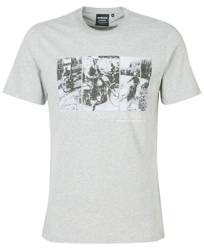 Barbour International Arter Graphic-Print T-Shirt Grey Marl