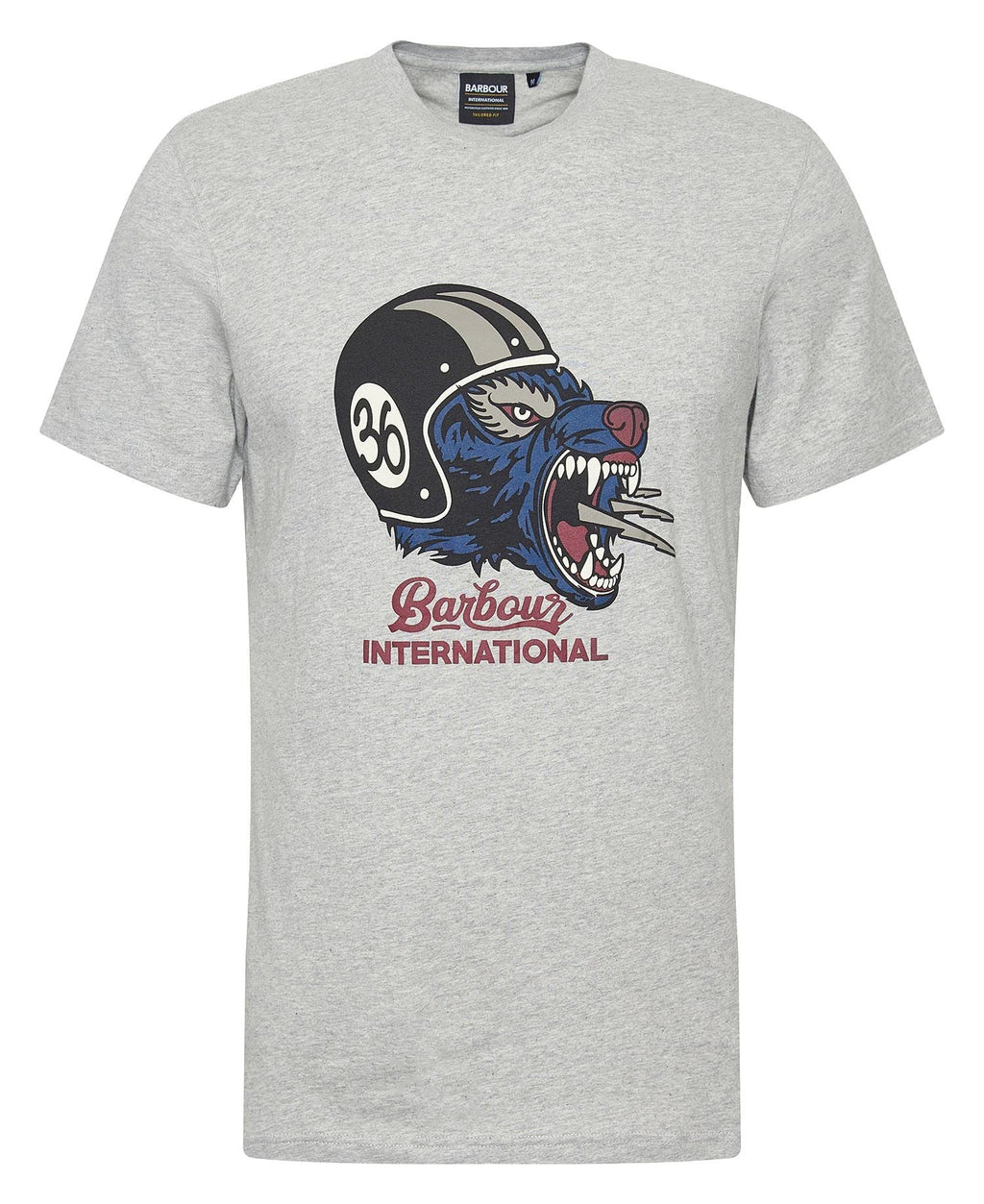 Barbour International Socket Graphic T-Shirt Grey Marl