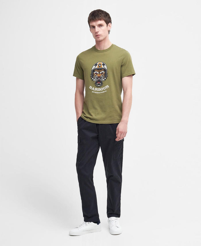 Barbour International Socket Graphic T-Shirt Olive Branch