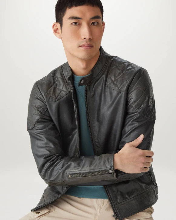 Belstaff Outlaw Jacket Hand Waxed Leather Black