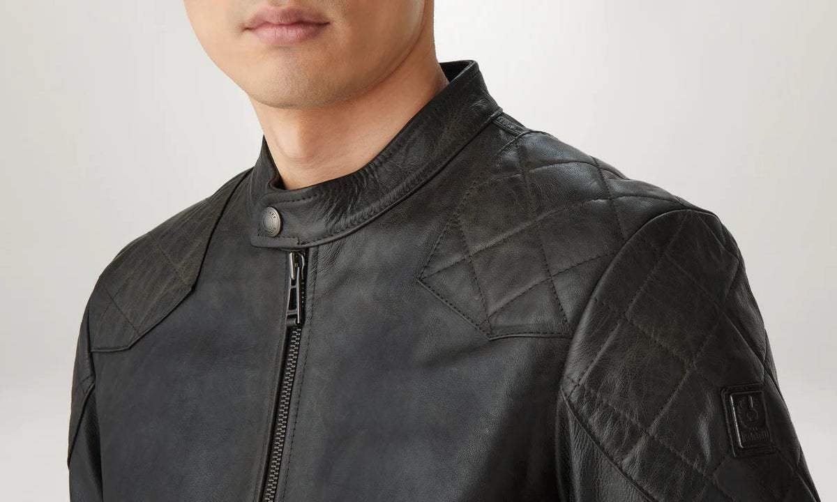 Belstaff Outlaw Jacket Hand Waxed Leather Black