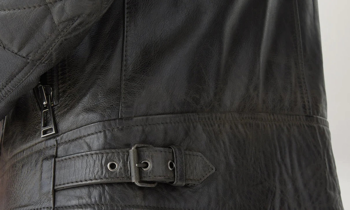 Belstaff Outlaw Jacket Hand Waxed Leather Black