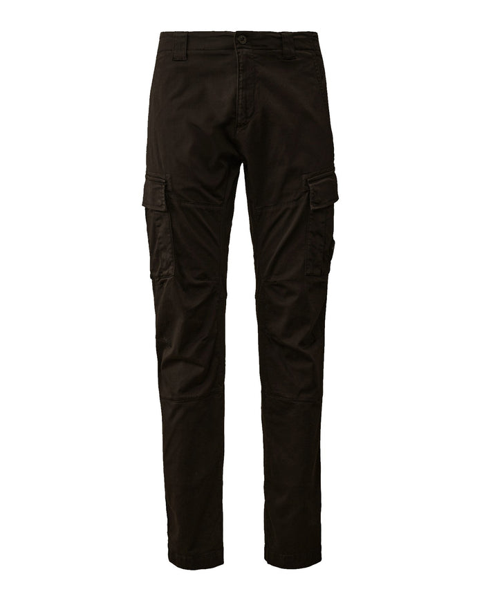 C.P. Company Stretch Sateen Cargo Pants Ergonomic 138A Fit Black