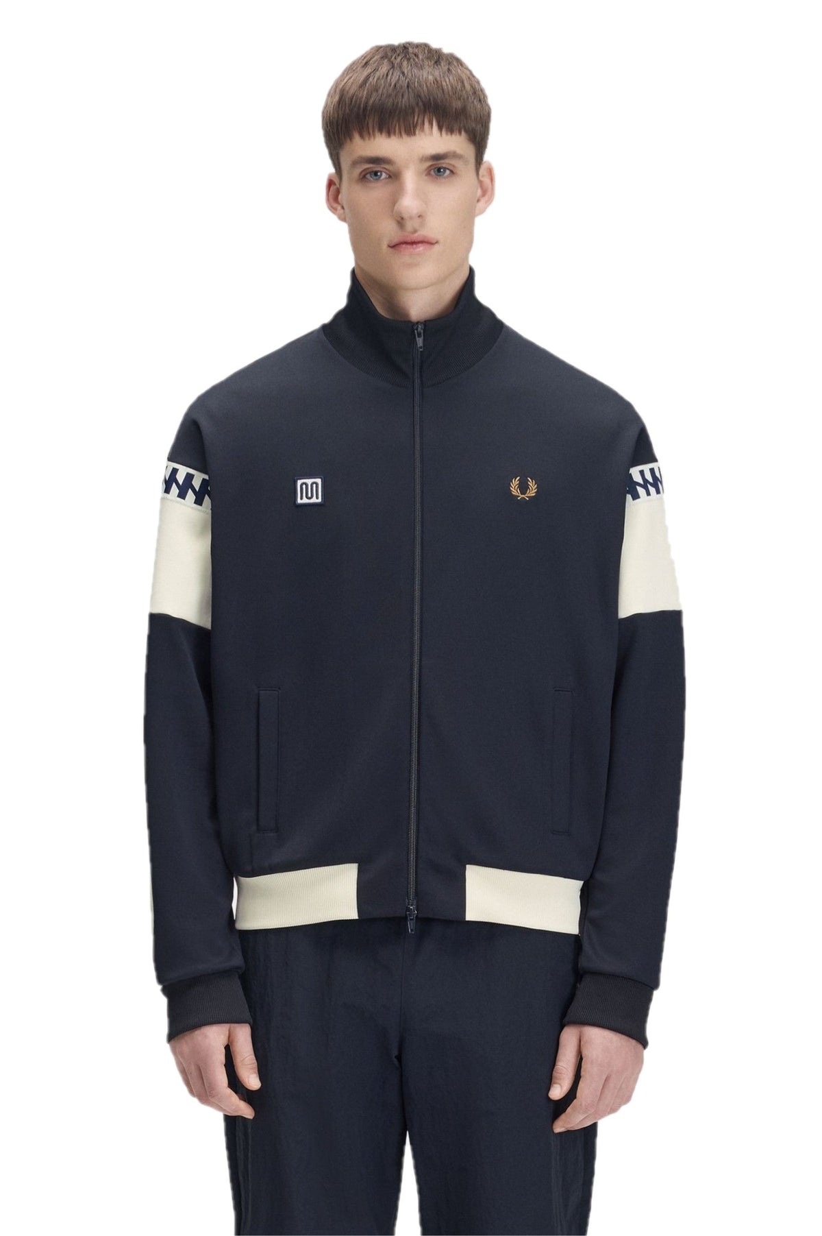 Fred Perry MEYBA Cut And Sew Track Jacket Navy