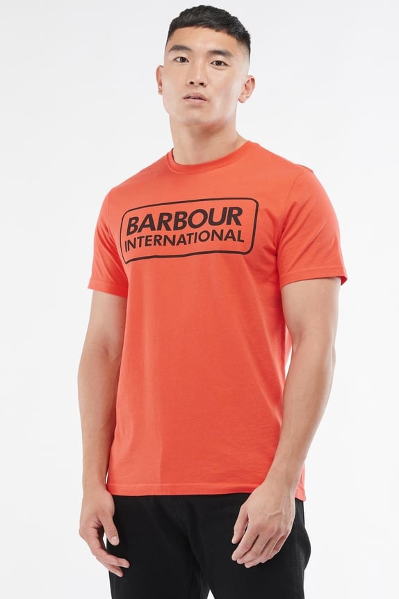 Barbour International Essential Large Logo T-Shirt Intense Orange