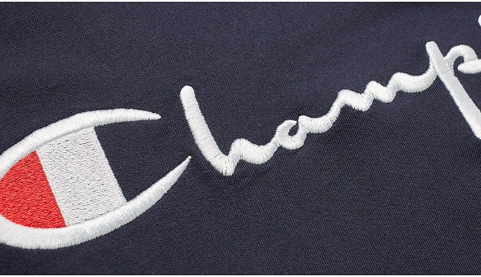 Champion Reverse Weave Script Logo T-Shirt Navy