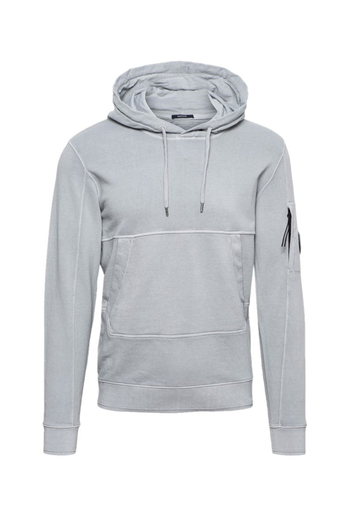 C.P. Company Cotton Fleece Resist Dyed Hoodie Grey