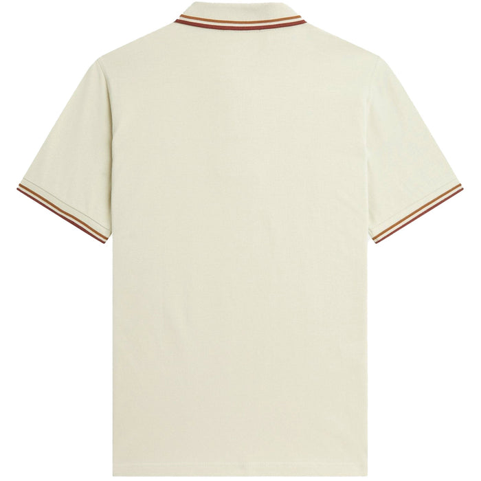 Fred Perry Reissues Original Twin Tipped Polo Oatmeal / Dark Caramel / Whiskey Brown