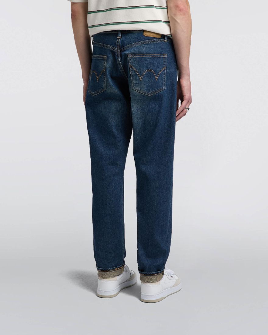 Edwin Regular Tapered Jeans L32 Blue Mid Dark Used