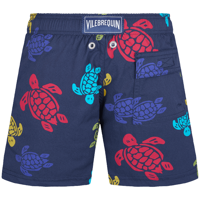 Vilebrequin Boys' Stretch Swim Shorts Ronde Des Tortues Navy