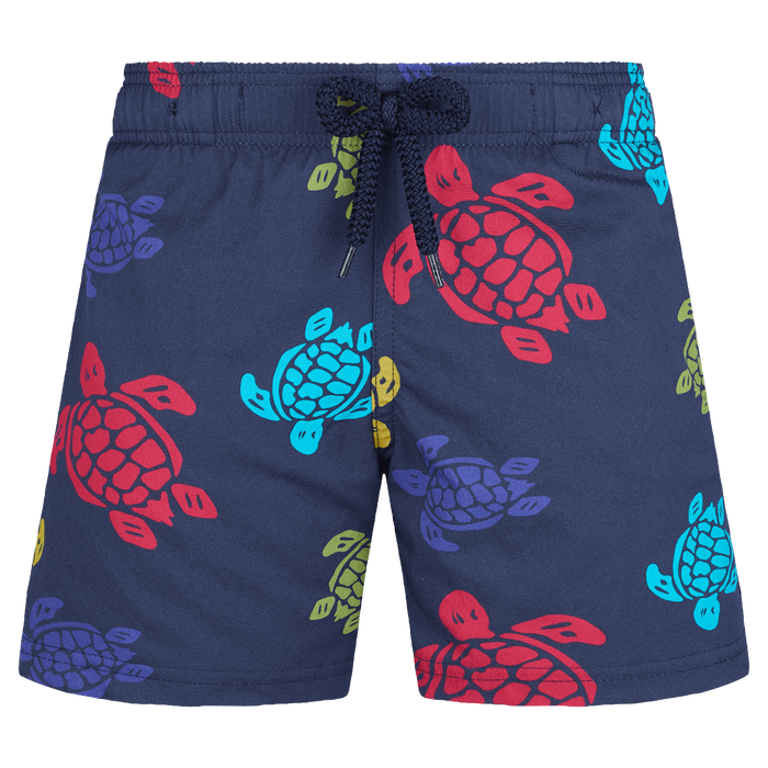 Vilebrequin Boys' Stretch Swim Shorts Ronde Des Tortues Navy