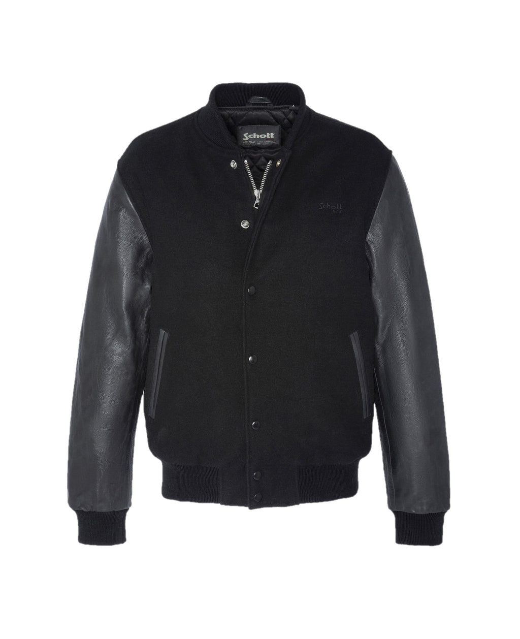 Schott NYC Varsity jacket Cowhide leather Black