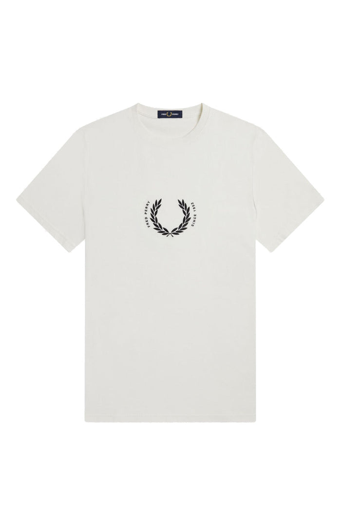 Fred Perry Circle Branding T-Shirt Snow White