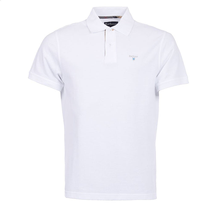 Barbour Tartan Pique Polo Shirt White Dress