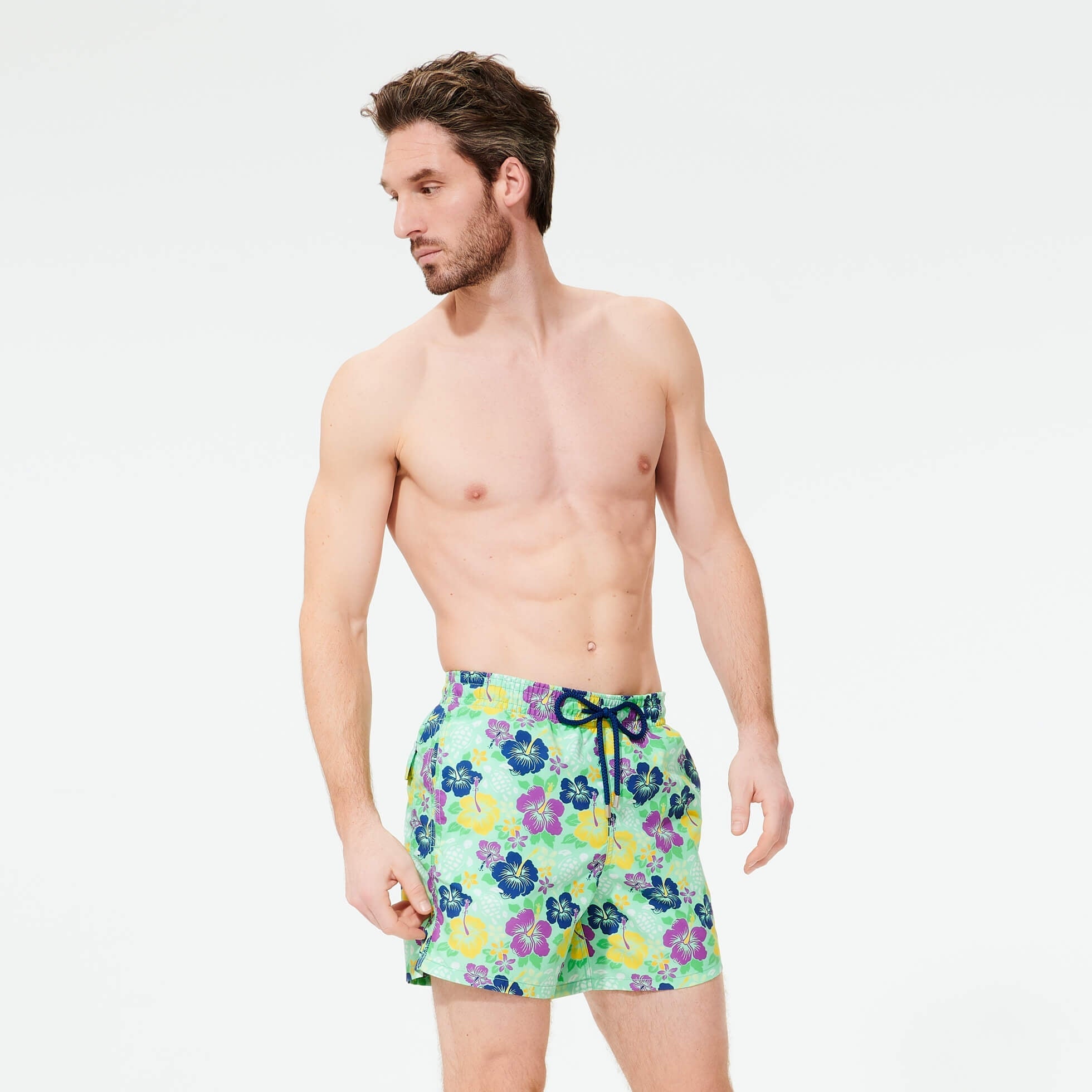 Vilebrequin Moorea Swim Short Tropical Turtles Cardamome
