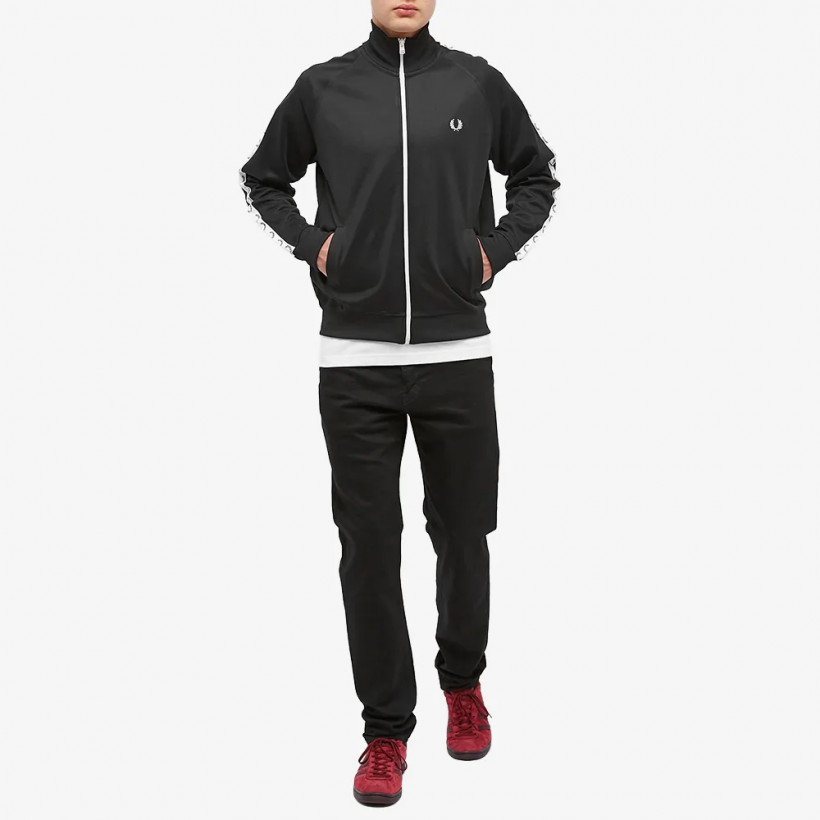Fred Perry Taped Track Jacket 4620 Black