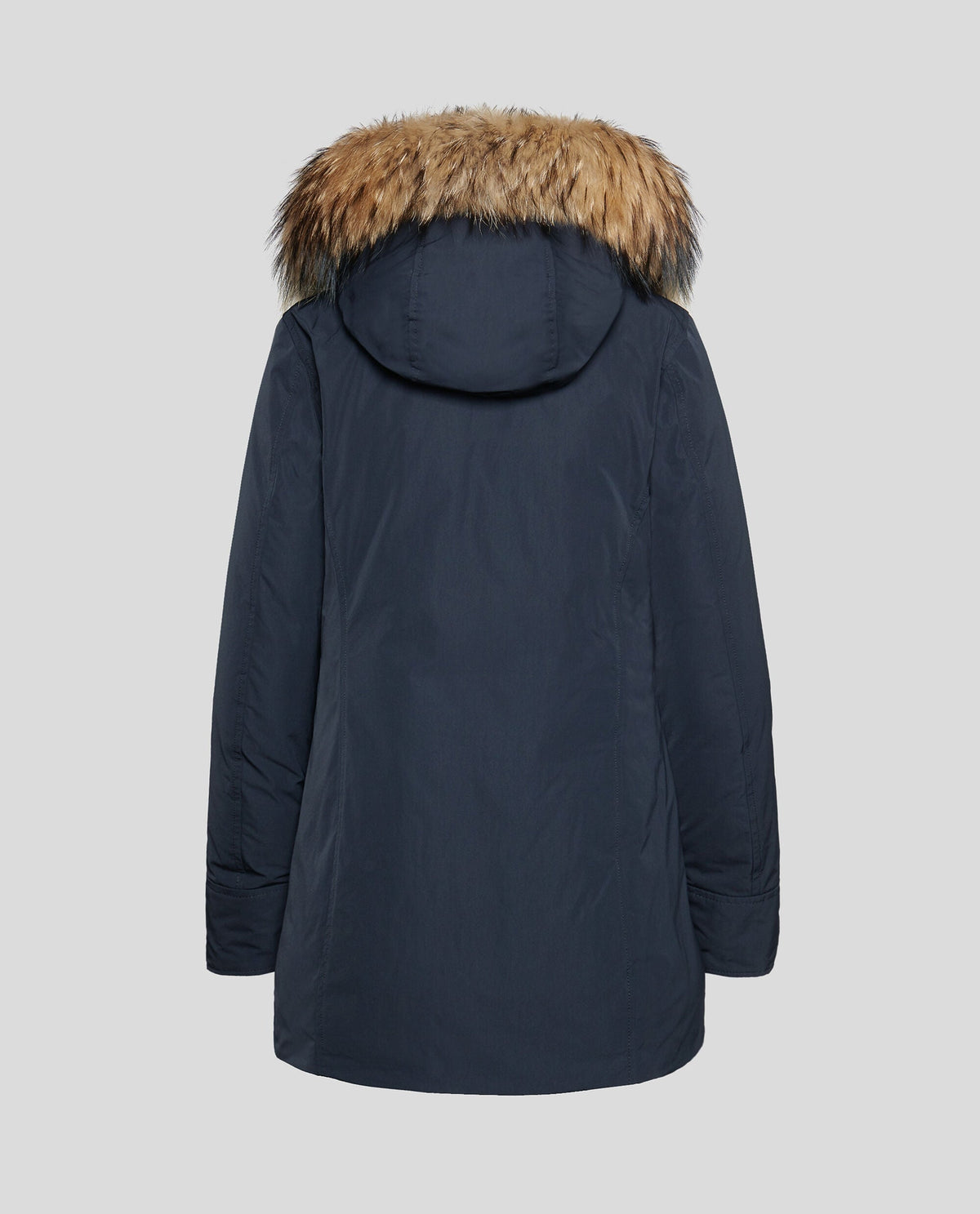 Woolrich Woman Luxury Arctic Parka with Detachable Fur Midnight Blue